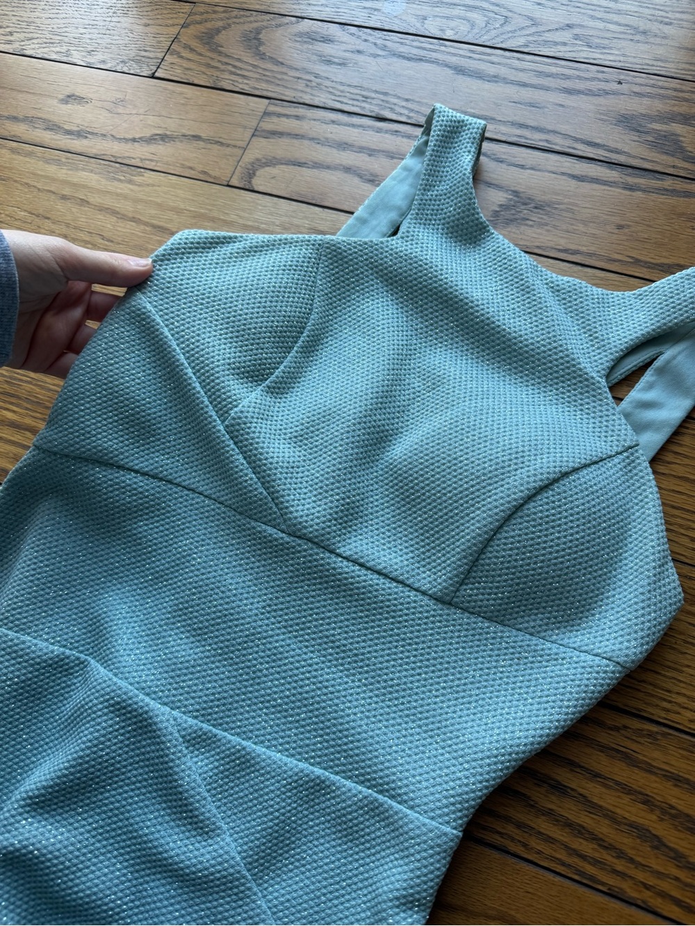 Sleeveless Mint Textured Sheath Dress - Women's Dress - Picture 4 of 5
